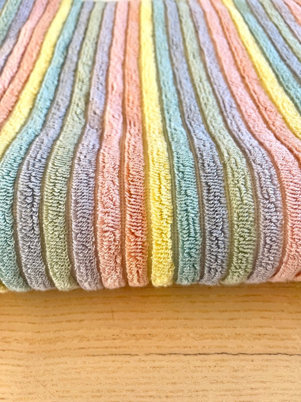 NWT Rachel Zoe Cotton Rainbow Striped Pastel Towel
